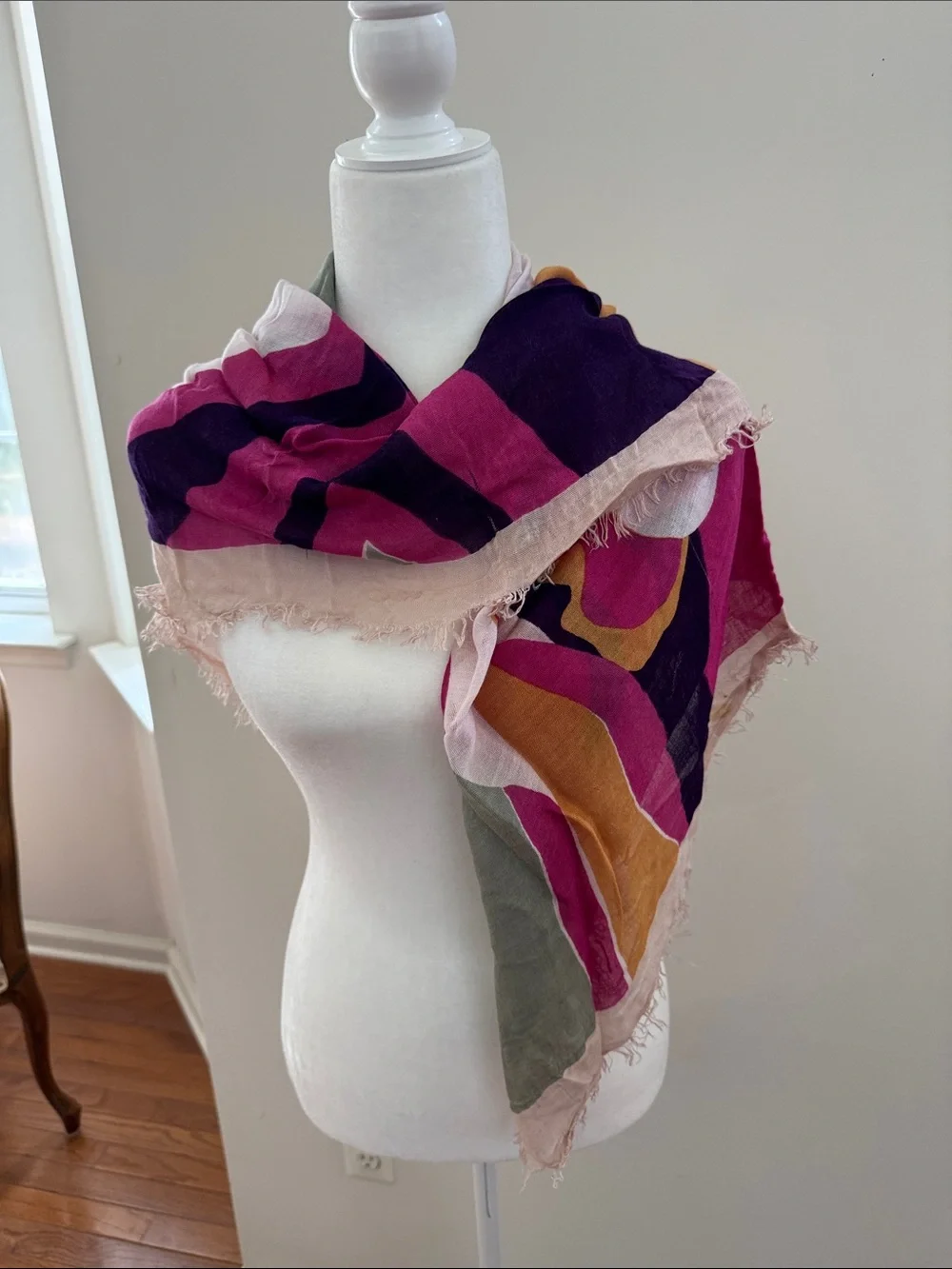 Levi's Bold Abstract Colorblock Scarf - Pink, Purple, Mustard, Olive